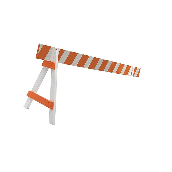 Barricade Board, 8inH, 96in L, Orange/White
