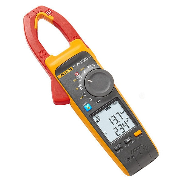 True-rmsAC/DC Clamp Meter, Backlit LCD, 1,000 A A, 1.3 in (33 mm) Jaw Capacity