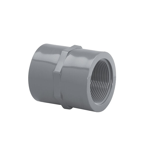 Coupling, 1/2 in, Schedule 40, FNPT, Gray