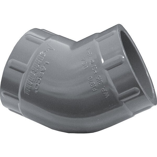 45 Elbow, 2 in, Schedule 40, Socket, Gray