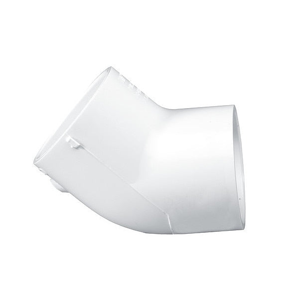 45 Elbow, PVC, 2 in, Socket, SCH 40, White
