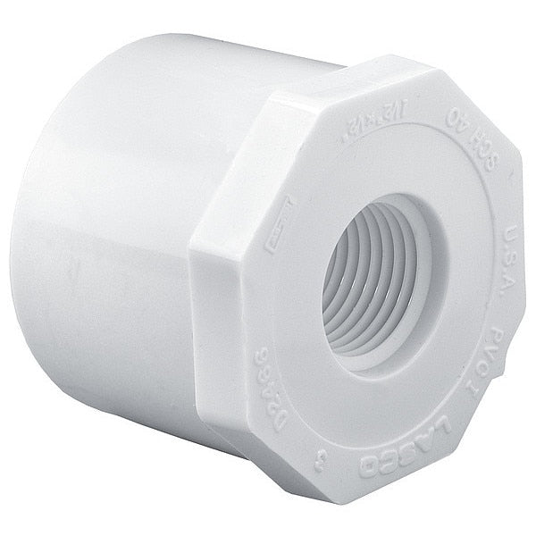 Reducing Bushing, 1/2 x 1/4 in, NPT, PVC
