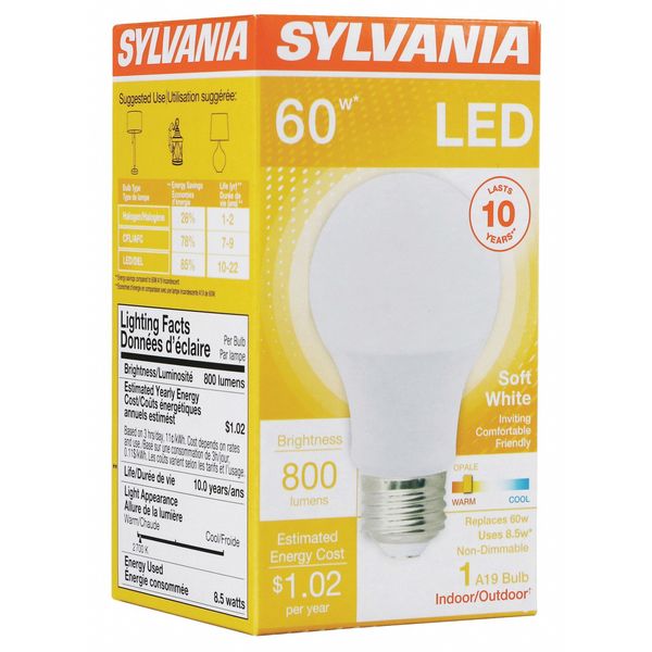 LED, 8.5 W, A19, Medium Screw (E26)