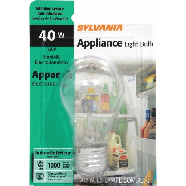 Incandescent, 40 W, A15, Medium Screw (E26)