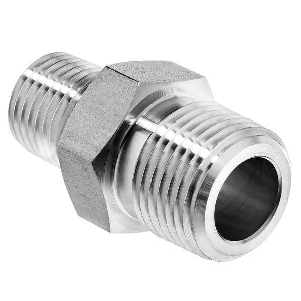 Reducing Hex Nipple, 304 SS, 1/2 x 3/8