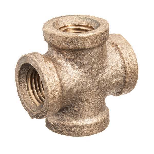Cross, Brass, 3 in Pipe Size, Female NPT