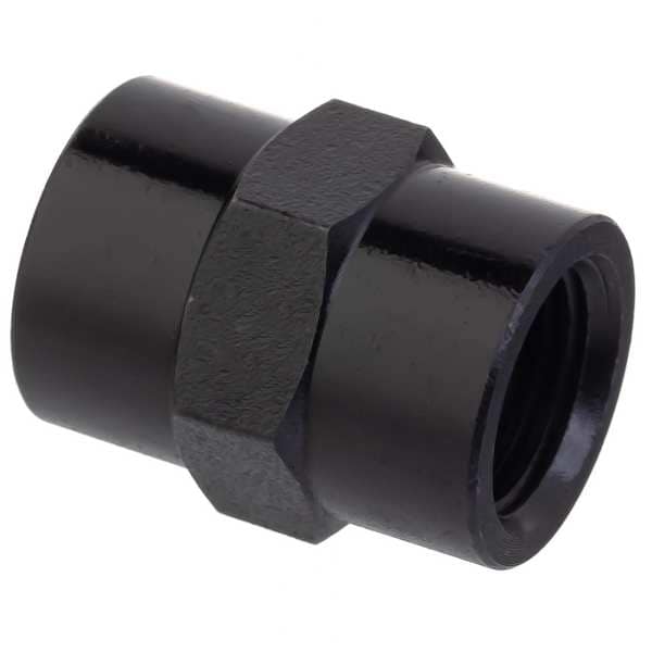 Coupling, Black Zinc-Plated Brass, 1/4 in