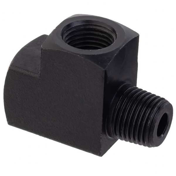 Run Tee, Black Zinc-Plated Brass, 1/8 in