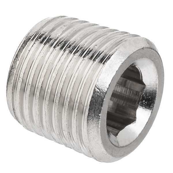 Hex Drive Plug, Brass, 3/8 in, MNPTF