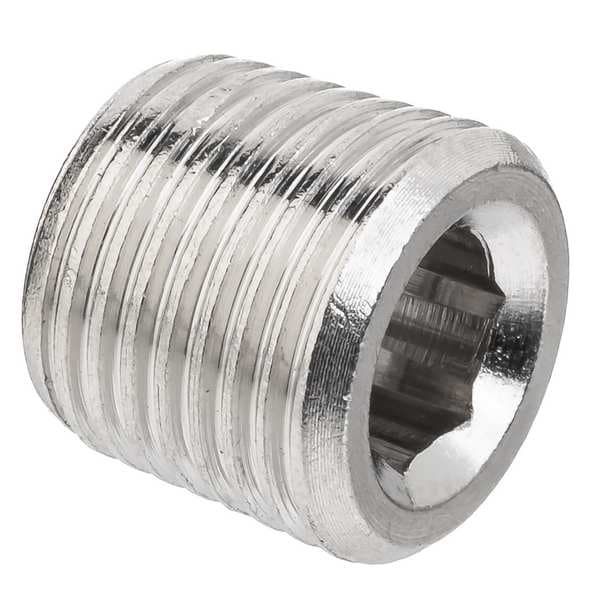Hex Drive Plug, Brass, 1/2 in, MNPTF