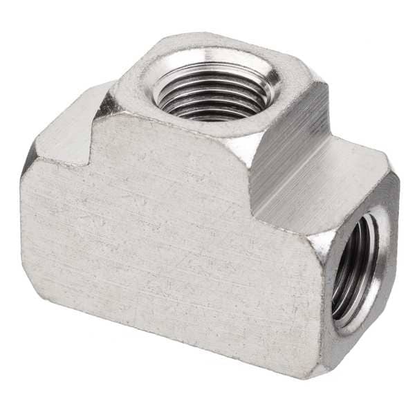 Tee, Nickel-Plated Brass, 1/4 in, NPTF