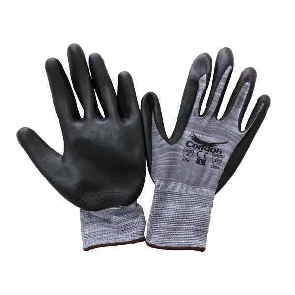 Coated Gloves, L, Nylon, Nitrile, PR