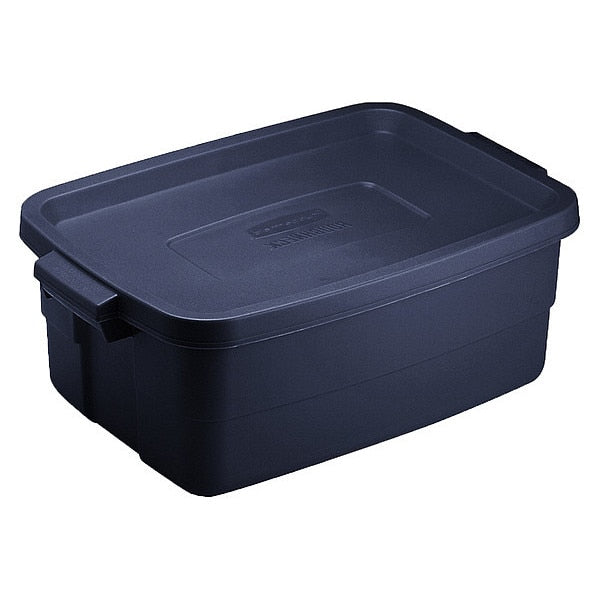 Storage Tote, Dark Indigo Metallic, Plastic, 15 3/4 in L, 10 5/8 in W, 7 in H
