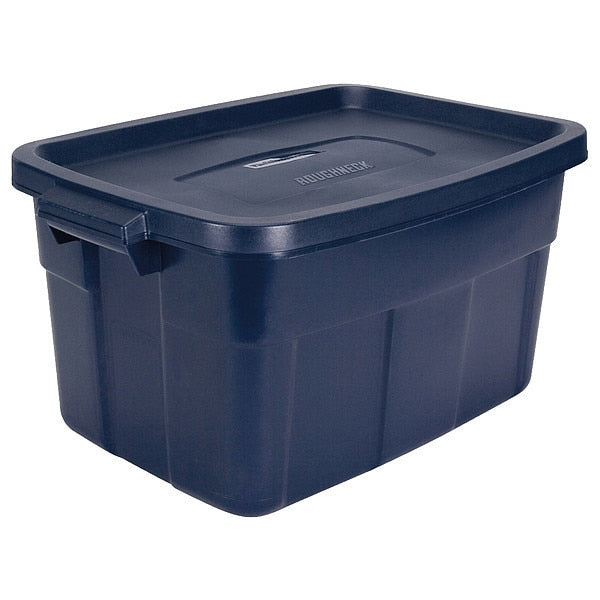 Storage Tote, Dark Indigo Metallic, Plastic, 23 7/8 in L, 15 7/8 in W, 12 1/4 in H