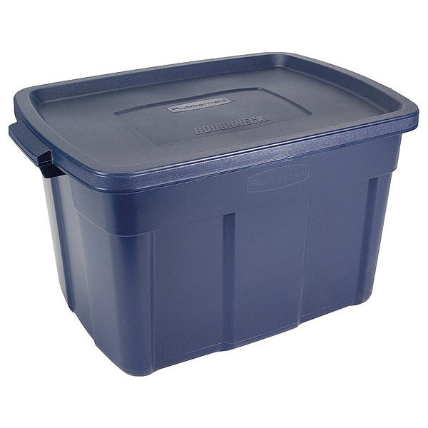 Storage Tote, Dark Indigo Metallic, Plastic, 28 7/8 in L, 19 7/8 in W, 16 3/4 in H