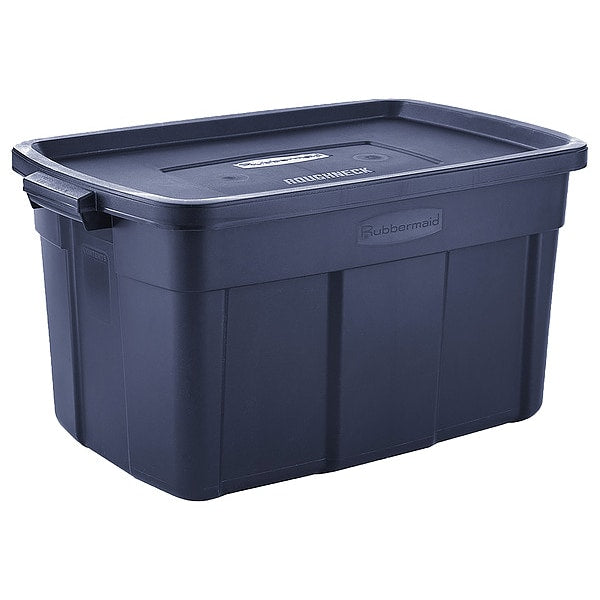 Storage Tote, Dark Indigo Metallic, Plastic, 32 1/4 in L, 20 13/32 in W, 24 1/2 in H