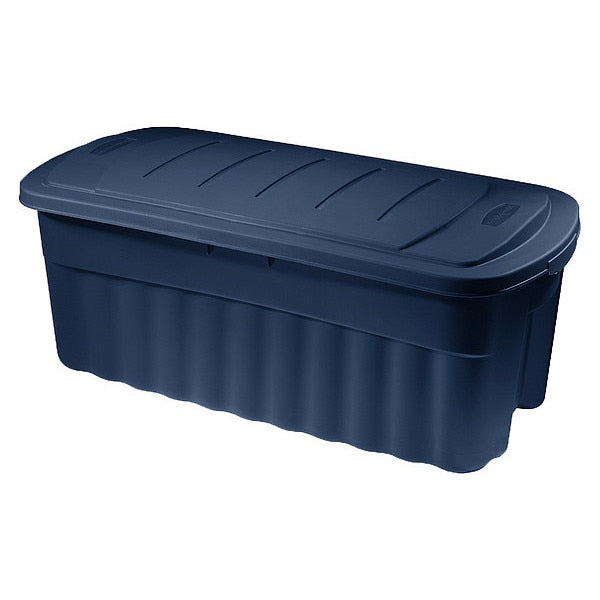Storage Tote, Dark Indigo Metallic, Plastic, 43 in L, 21 1/4 in W, 17 7/8 in H