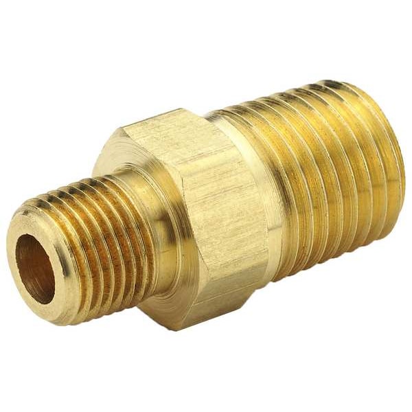 Hex Reducing Nipple, Brass, 3/4 x 1/2 in