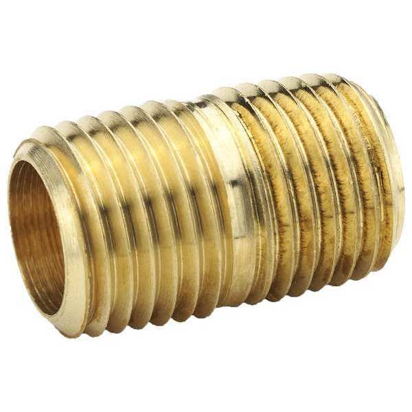 Nipple, Brass, 3/8 in Pipe Size, MNPT