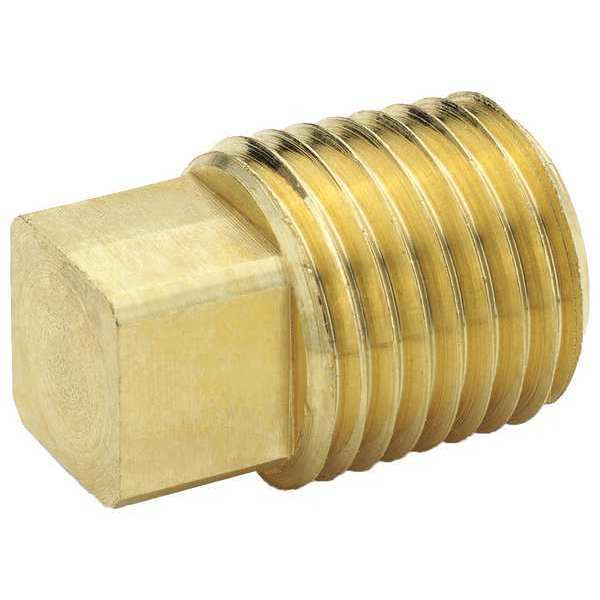Square Head Plug, Brass, 1/4 in, MNPT