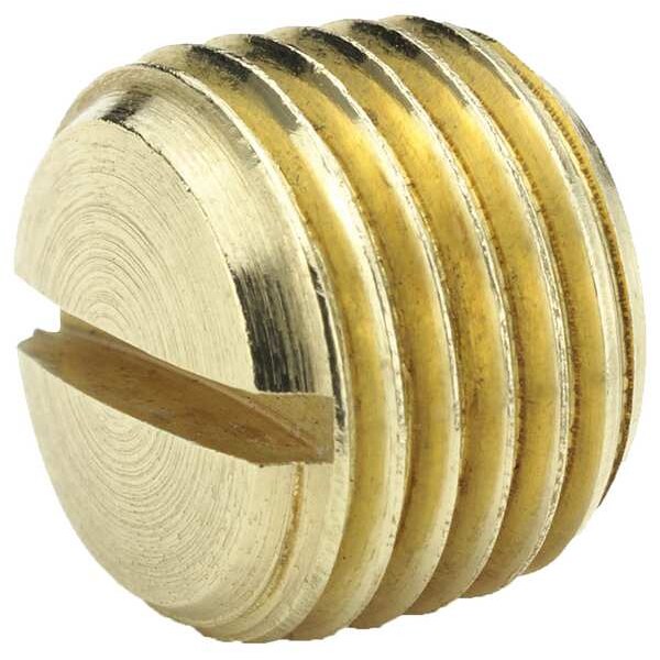Slotted Head Plug, Brass, 1/4 in, MNPT