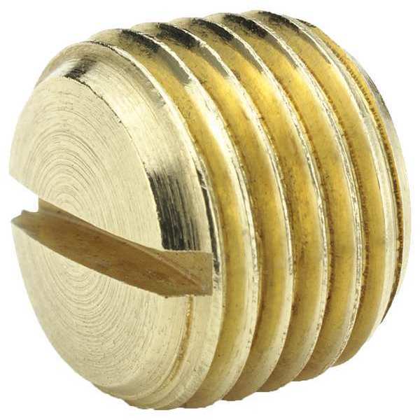 Slotted Head Plug, Brass, 1/8 in, MNPT