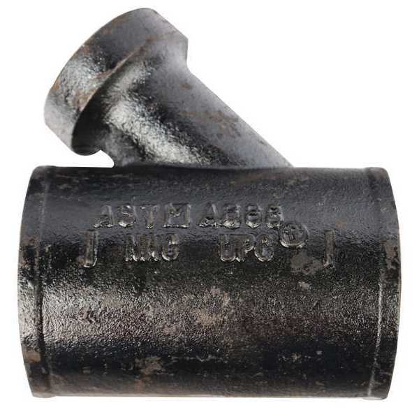 Tapped Wye, Cast Iron, 3 x 3 x 1 1/2 in