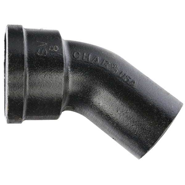 45 Bend, 5 in, Socket, Cast Iron, Black