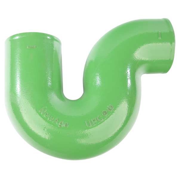 P-Trap, Cast Iron, 4 in Pipe Size, Socket