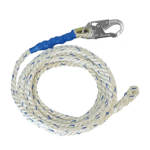 Vertical Lifeline, White, Steel Hardware