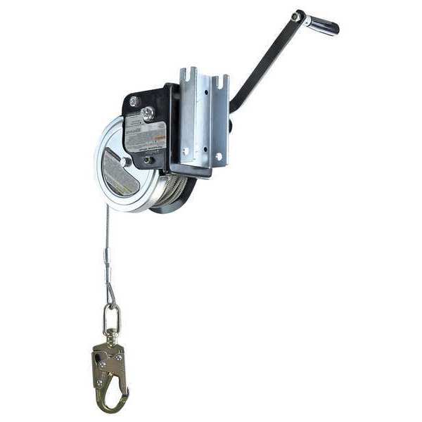 Personnel Winch, Silver, 8 1/2 in H, Manual