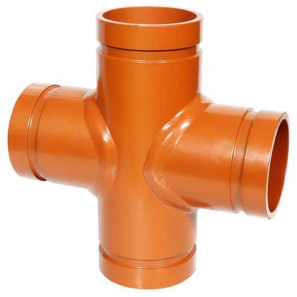 End Cross, Ductile Iron, 1 1/2 in, Grooved