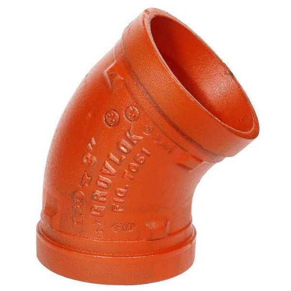 45 Elbow, Ductile Iron, 1 1/4 in, Orange