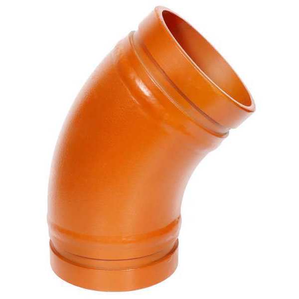 45 Long Radius Elbow, Ductile Iron, 3 in