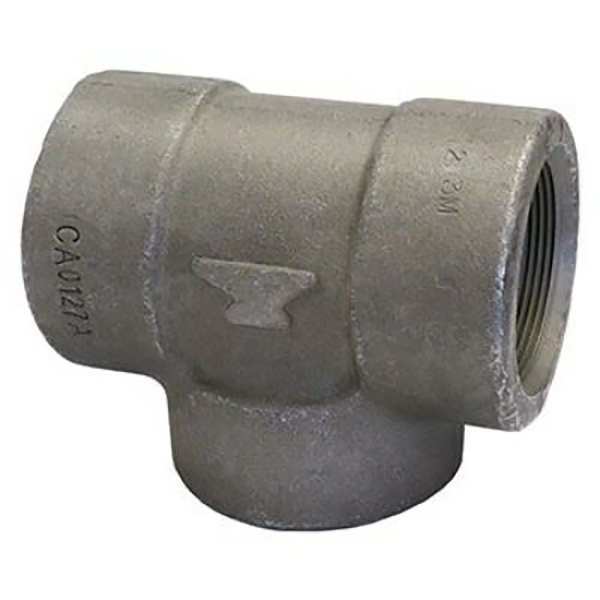 Tee, Forged Steel, 1/2 in, NPT, Class 3000