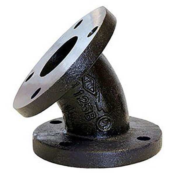 45 Elbow, Cast Iron, 6 in, Class 125