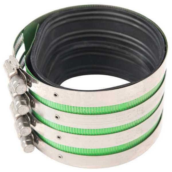 Coupling, SS, 6 in Pipe Size, Black