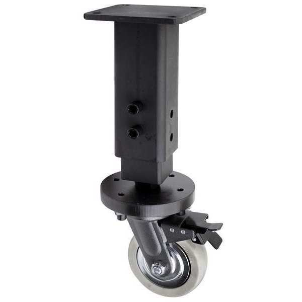 Adjustable Table Leg, 29.5 in H, Caster