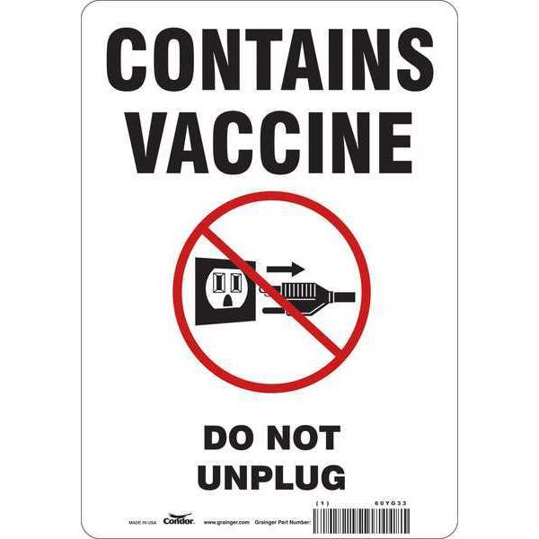 Vaccine Refrigerator Freezer Sign, 60YG33
