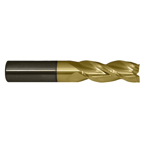 3-Flute Carbide Crn Rad Single End HP End Mill for Alum CTD CEM-AM3-ZN ZrN 1/2x1/2x1-1/4x3x0.125CR