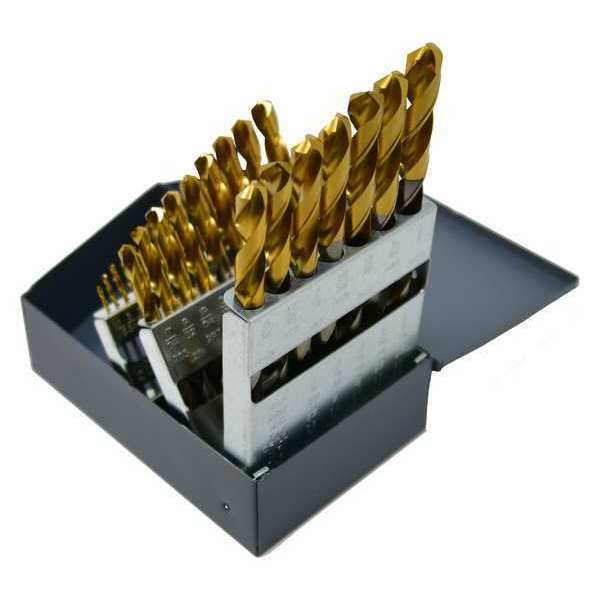 29PC 135Â° HS-CO HD Jobber Lgth Drill TiN-Tipped Set Cle-Line 1501-TT TiN Tipped HSS-CO 1/16-1/2x1/64