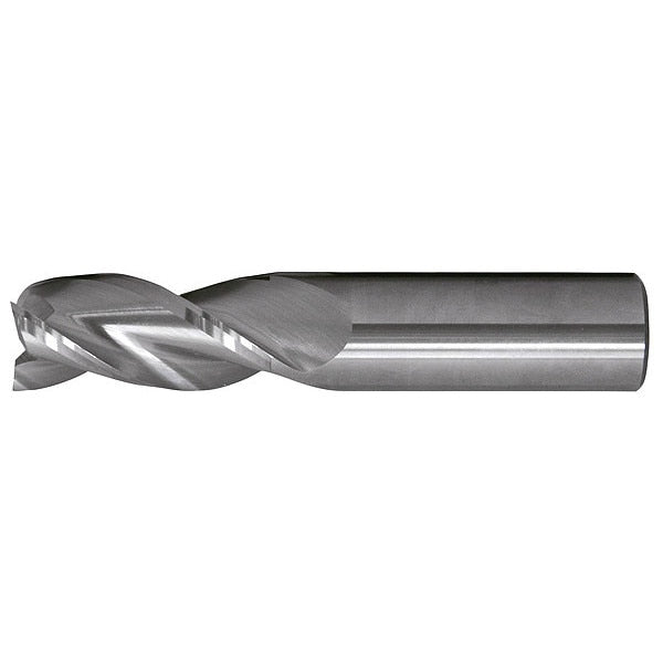 3-Flute Carbide Crn Rad Single End HP End Mill for Alum CTD CEM-AM3 Bright 3/8x3/8x1x2-1/2x0.03CR