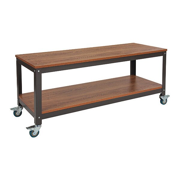 TV Stand With Casters, Livingston Brown