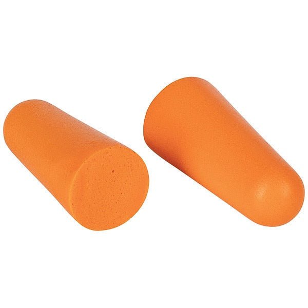 Foam Earplugs, 10-Pair, Cylinder Shape, 33 dB, Orange