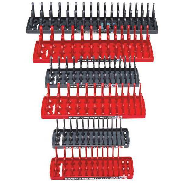 Socket Tray Set, Gray/Red, Plastic