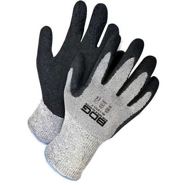 Grey Seamless Knit HPPE w/ Black Crinkle Latex Palm, Shrink Wrapped, Size M (8)