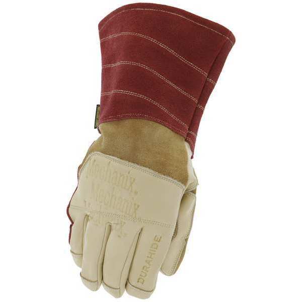 Welding Gloves, Tan/Red, 9, PR