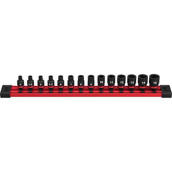 1/4 in Drive IMPACT SOCKET SET, Metric, 14 pc. pcs
