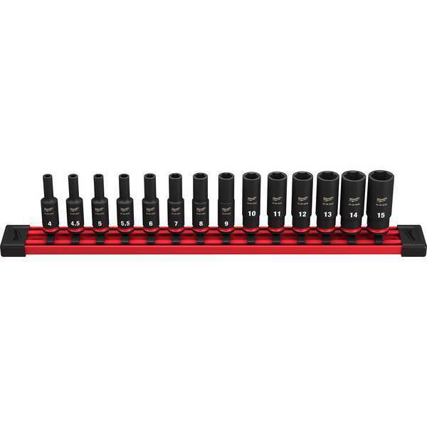 1/4 in Drive IMPACT SOCKET SET, Metric, 14 pc. pcs