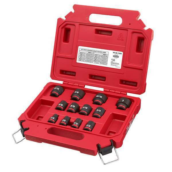 3/8 in Drive IMPACT SOCKET SET, SAE, 12 pc. pcs